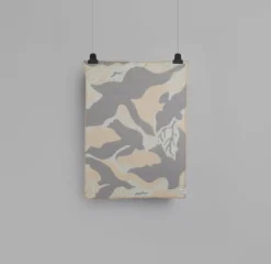 Røros Tweed Fugl og fisk throw, 67 x 100 cm, grey - beige