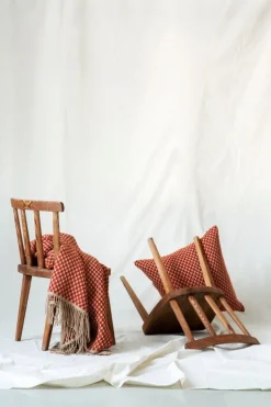 Røros Tweed Isak cushion, 60 x 60 cm, red sumac