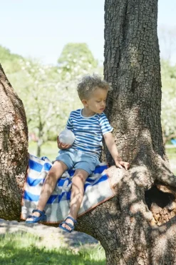 Røros Tweed Kvam throw, 135 x 200 cm, blue