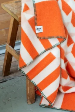 Røros Tweed Kvam throw, 135 x 200 cm, orange