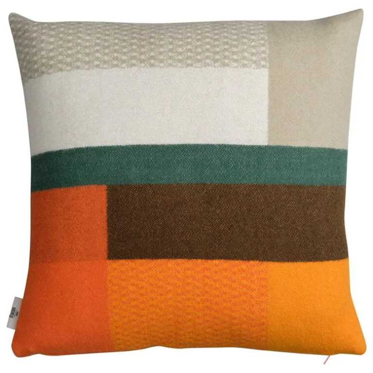 Røros Tweed Mikkel cushion, 50 x 50 cm, orange