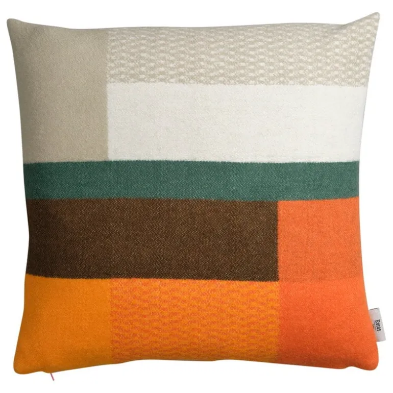 Røros Tweed Mikkel cushion, 50 x 50 cm, orange