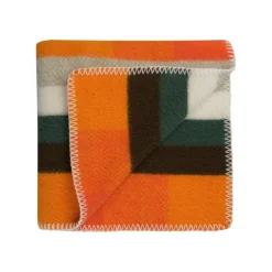 Røros Tweed Mikkel throw, 100 x 135 cm, orange
