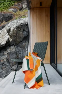 Røros Tweed Mikkel throw, 100 x 135 cm, orange