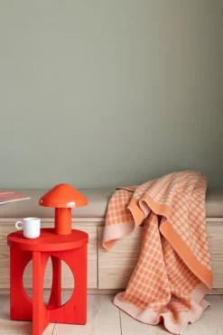 Røros Tweed Palette throw, 135 x 200 cm, coral