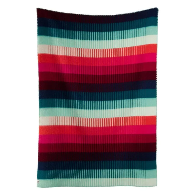 Røros Tweed Åsmund Gradient throw, 200 x 135 cm, red - turquoise