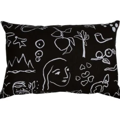 Saana ja Olli Onnenmaa cushion cover, 40 x 60 cm, black - white