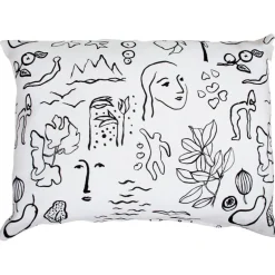 Saana ja Olli Onnenmaa cushion cover, 60 x 80 cm, white - black