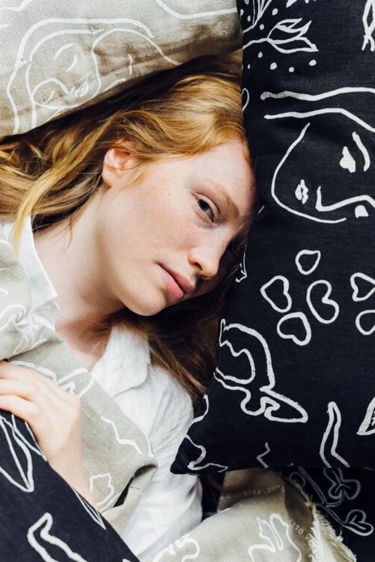 Saana ja Olli Onnenmaa cushion cover, 60 x 80 cm, black - white