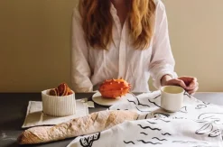 Saana ja Olli Onnenmaa tea towel/placemat, white