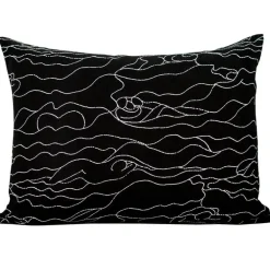 Saana ja Olli Rakkauden meri cushion cover, 60 x 80 cm, black - white