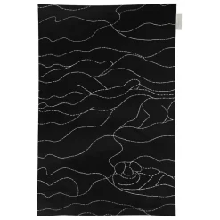 Saana ja Olli Rakkauden meri tea towel/place mat, black - white