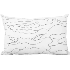 Saana ja Olli Rakkauden meri cushion cover, 40 x 60 cm, white - black