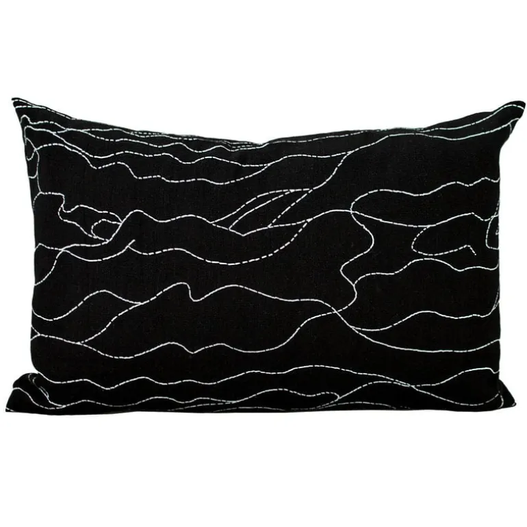 Saana ja Olli Rakkauden meri cushion cover, 40 x 60 cm, black - white