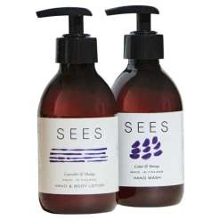 SEES Company Hand wash and hand & body lotion kit, cedar - lavender - orange