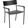 Serax August chair with armrests, wide, black