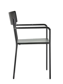 Serax August chair with armrests, narrow, black