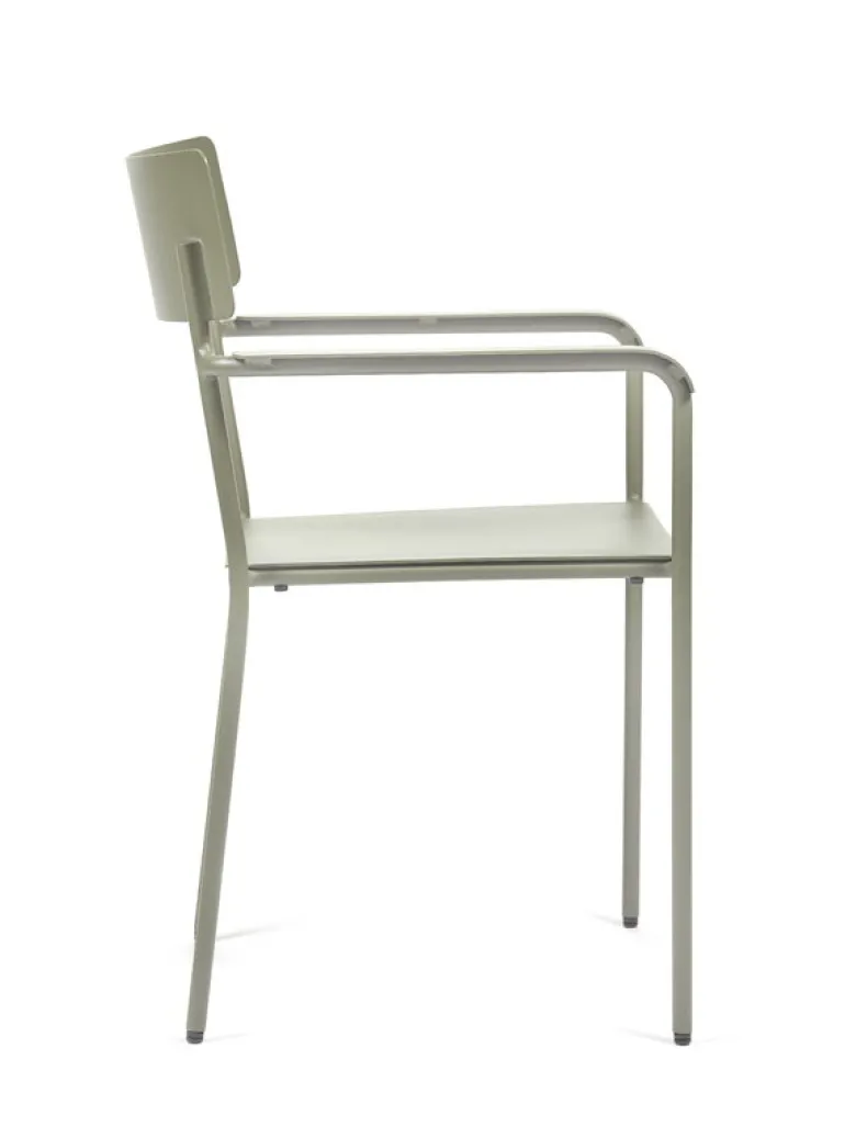 Serax August chair with armrests, narrow, green