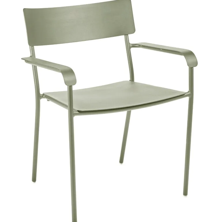 Serax August chair with armrests, wide, green