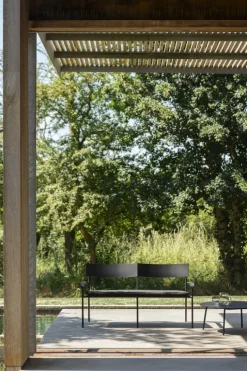 Serax August 2-seater bench with backrest, black