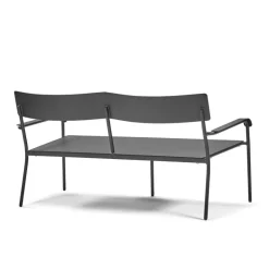 Serax August 2-seater bench with backrest, black