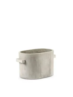 Serax Concrete plant pot oval, 34 x 23 cm, grey