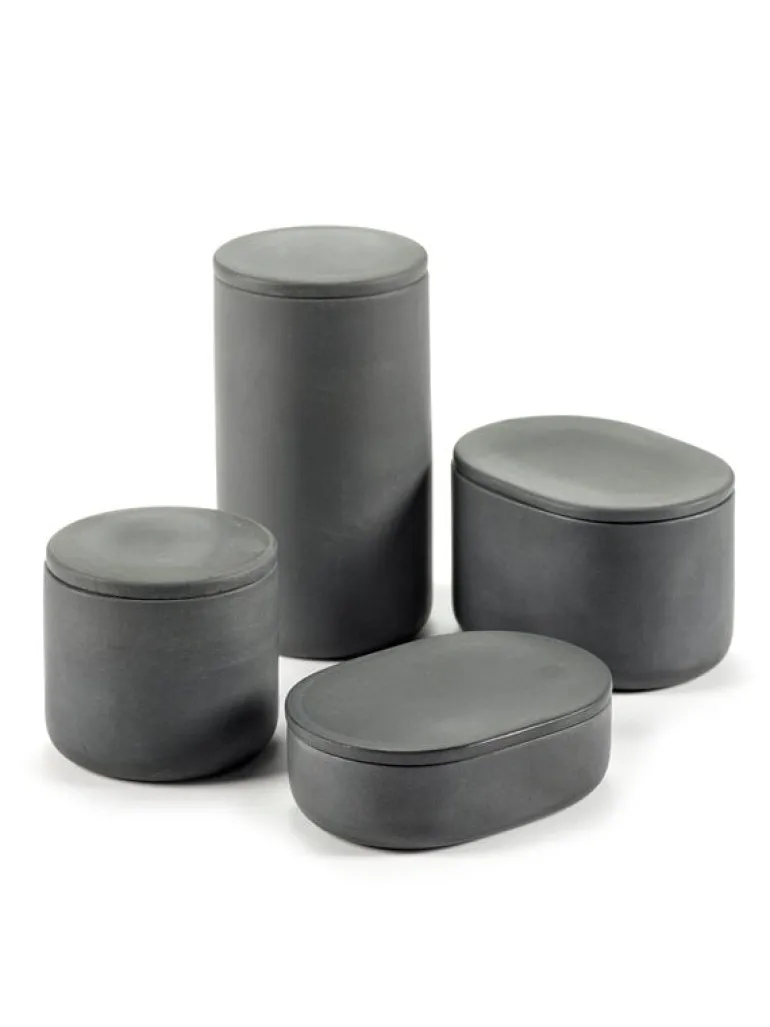 Serax Cose container with lid, oval, S, dark grey