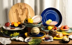 Serax Feast deep plate, 2 pcs, yellow - black