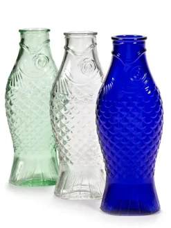 Serax Fish & Fish bottle, cobalt blue