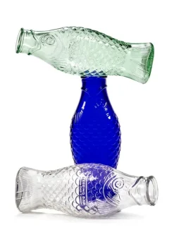 Serax Fish & Fish bottle, cobalt blue