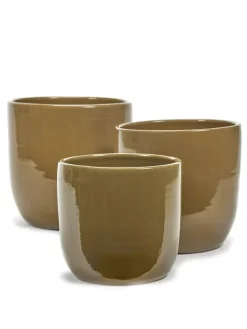 Serax Glazed Shades pot, mustard