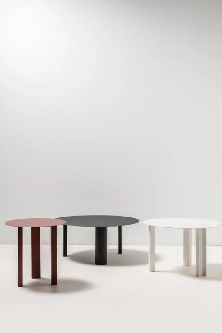 Serax Metal Sculptures side table, M, cream tubes