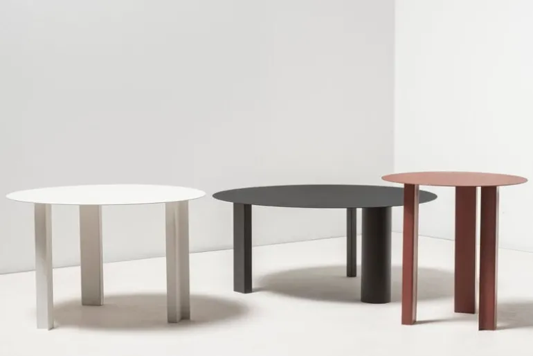 Serax Metal Sculptures side table, M, cream tubes