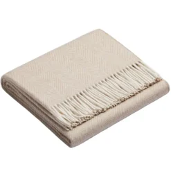 Sibast Alpaca throw, herringbone beige