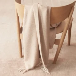 Sibast Alpaca throw, herringbone beige