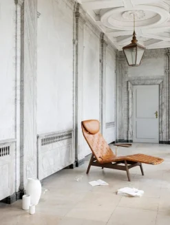 Sibast AV Egoist chaise longue side table, smoked oak