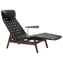 Sibast AV Egoist chaise longue side table, lacquered walnut