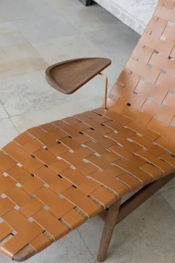 Sibast AV Egoist chaise longue w/ cushion,  smoked oak - brandy leather