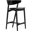Sibast No 7 bar stool, 65 cm, black - black leather