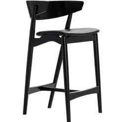 Sibast No 7 bar stool, 65 cm, black - black leather