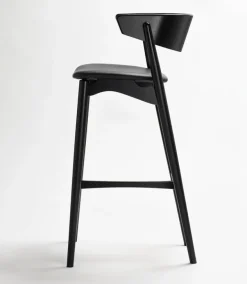 Sibast No 7 bar stool, 75 cm, black - black leather