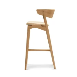 Sibast No 7 bar stool, 75 cm, white lacquered oak - honey leather