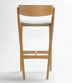 Sibast No 7 bar stool, 75 cm, white lacquered oak - grey Remix 123