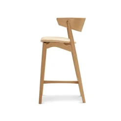 Sibast No 7 bar stool, 65 cm, white lacquered oak - honey leather