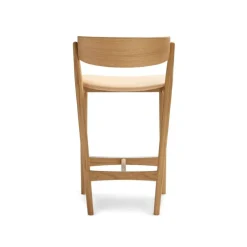 Sibast No 7 bar stool, 65 cm, white lacquered oak - honey leather