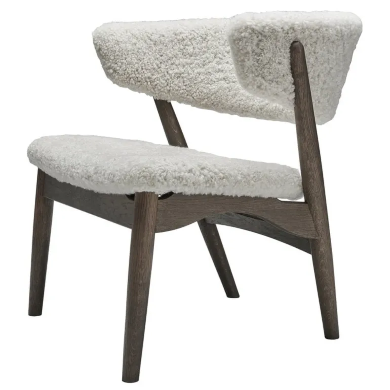 Sibast No 7 Lounge chair, fully upholstered, dark oiled oak - sheepskin