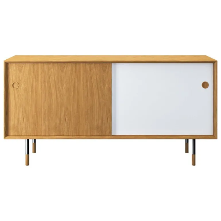 Sibast No 11 sideboard, oiled oak, white - yellow