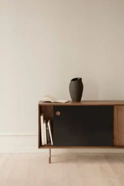 Sibast No 11 sideboard, oiled walnut, black - blue