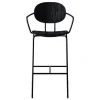 Sibast Piet Hein bar stool with armrest 75 cm, black - black lacquered