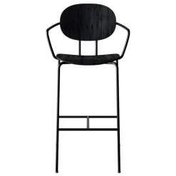 Sibast Piet Hein bar stool with armrest 75 cm, black - black lacquered